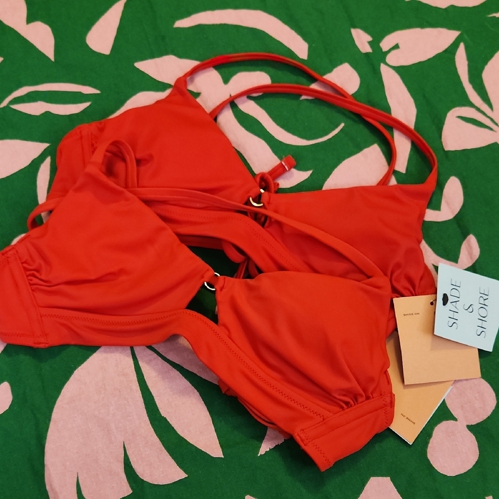 Shade & Shore Red Bikini Top 32B